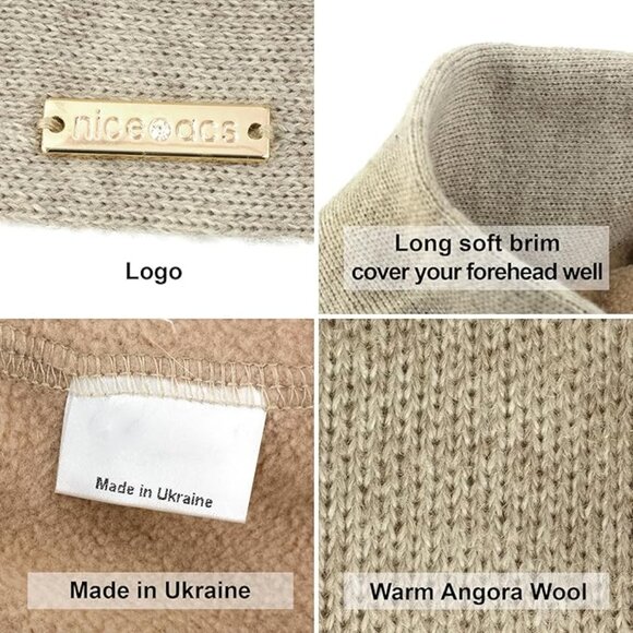 Warm Lined Wool Angora Knit Beret main image 4